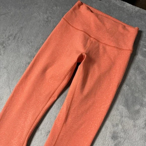 Lululemon  SZ 4 ‎ Wunder Train High Rise Tight Coral Orange Printed Everlux - Picture 2 of 9